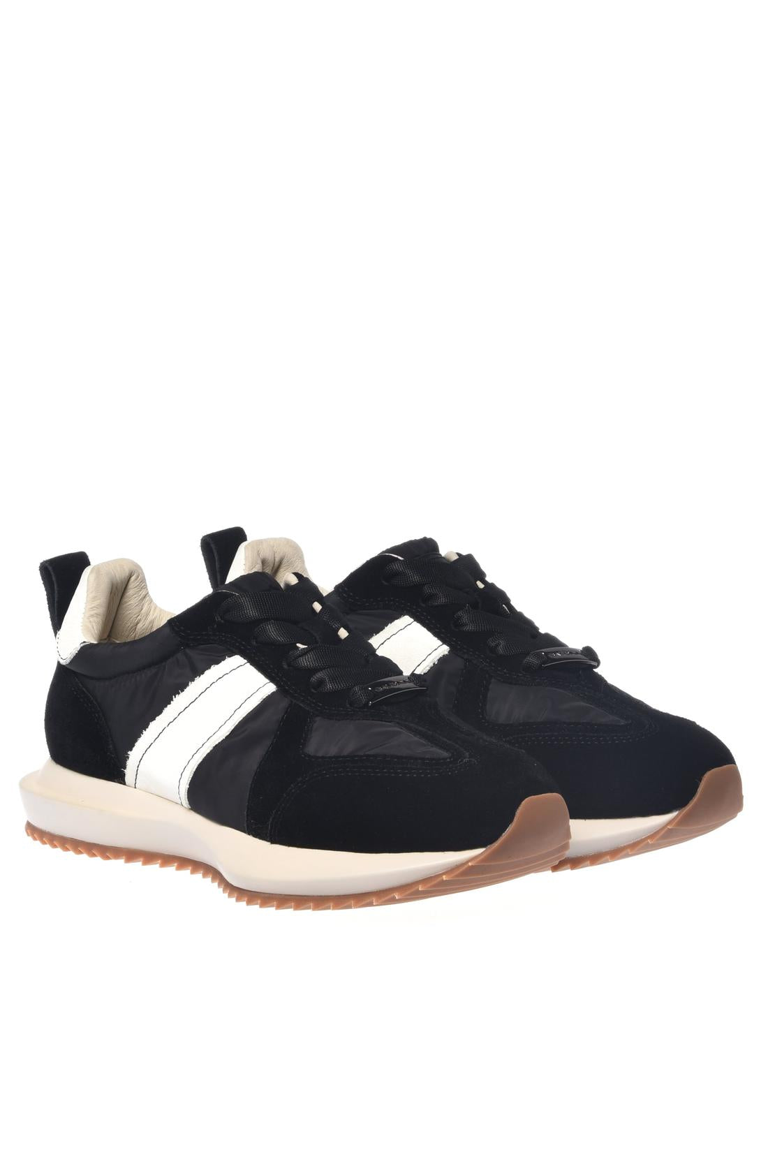Baldinini-Black leather and nylon sneakers-Sneaker-Black-Deal-Outlet-by-ARCHIVIST