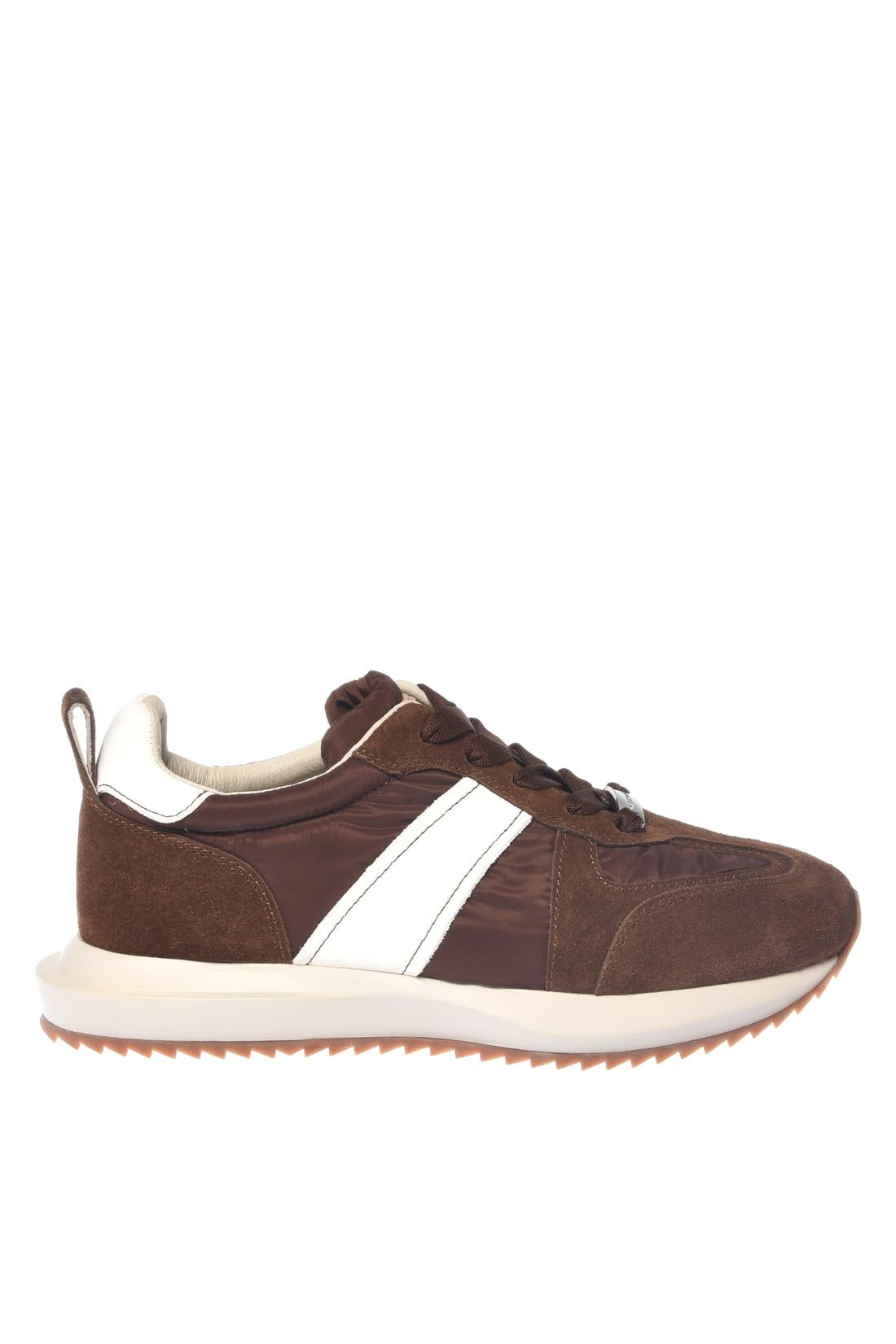 Baldinini-Brown leather and nylon sneakers﻿-Sneaker-Black-Deal-Outlet-by-ARCHIVIST
