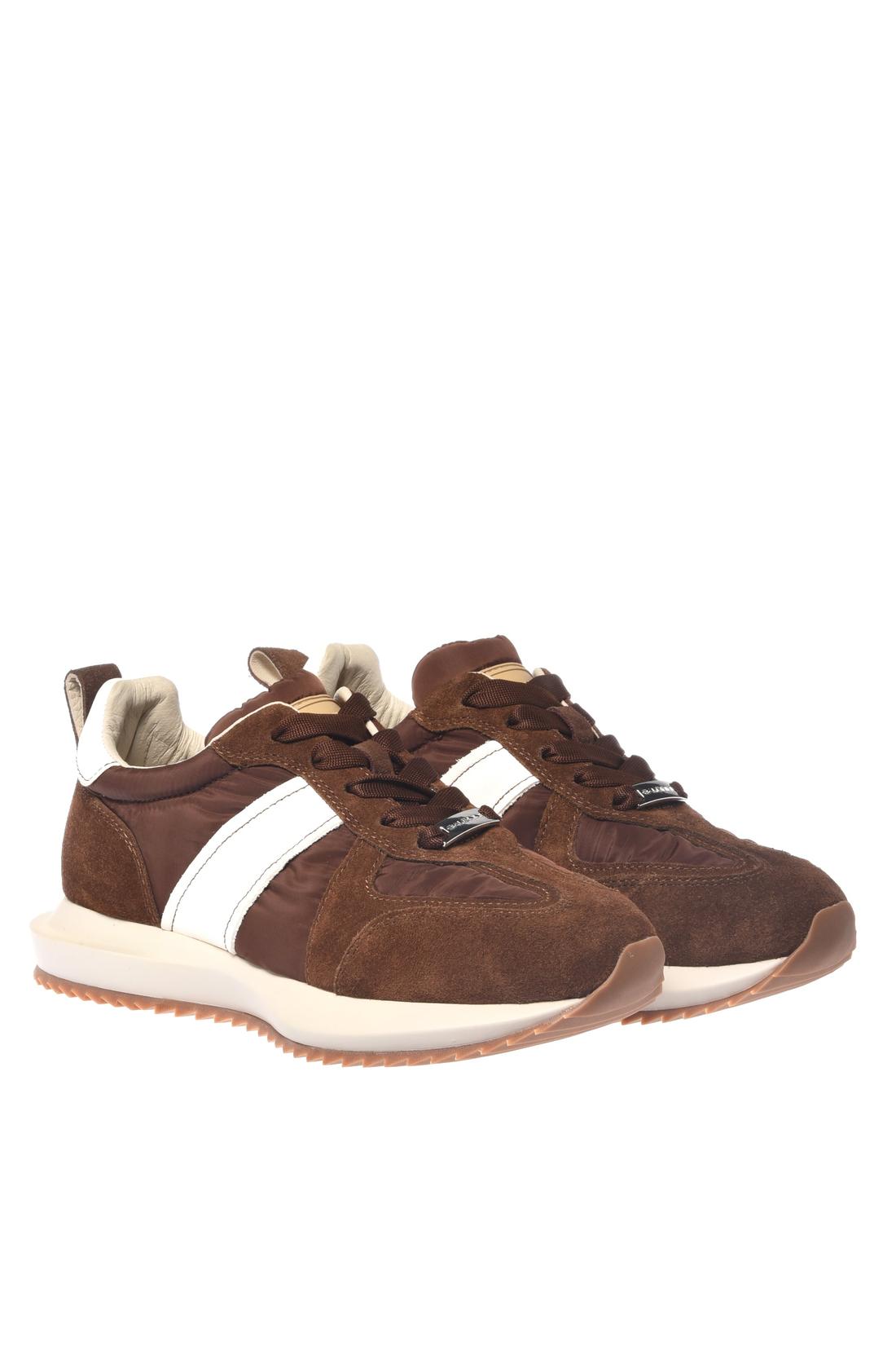 Baldinini-Brown leather and nylon sneakers﻿-Sneaker-Black-Deal-Outlet-by-ARCHIVIST