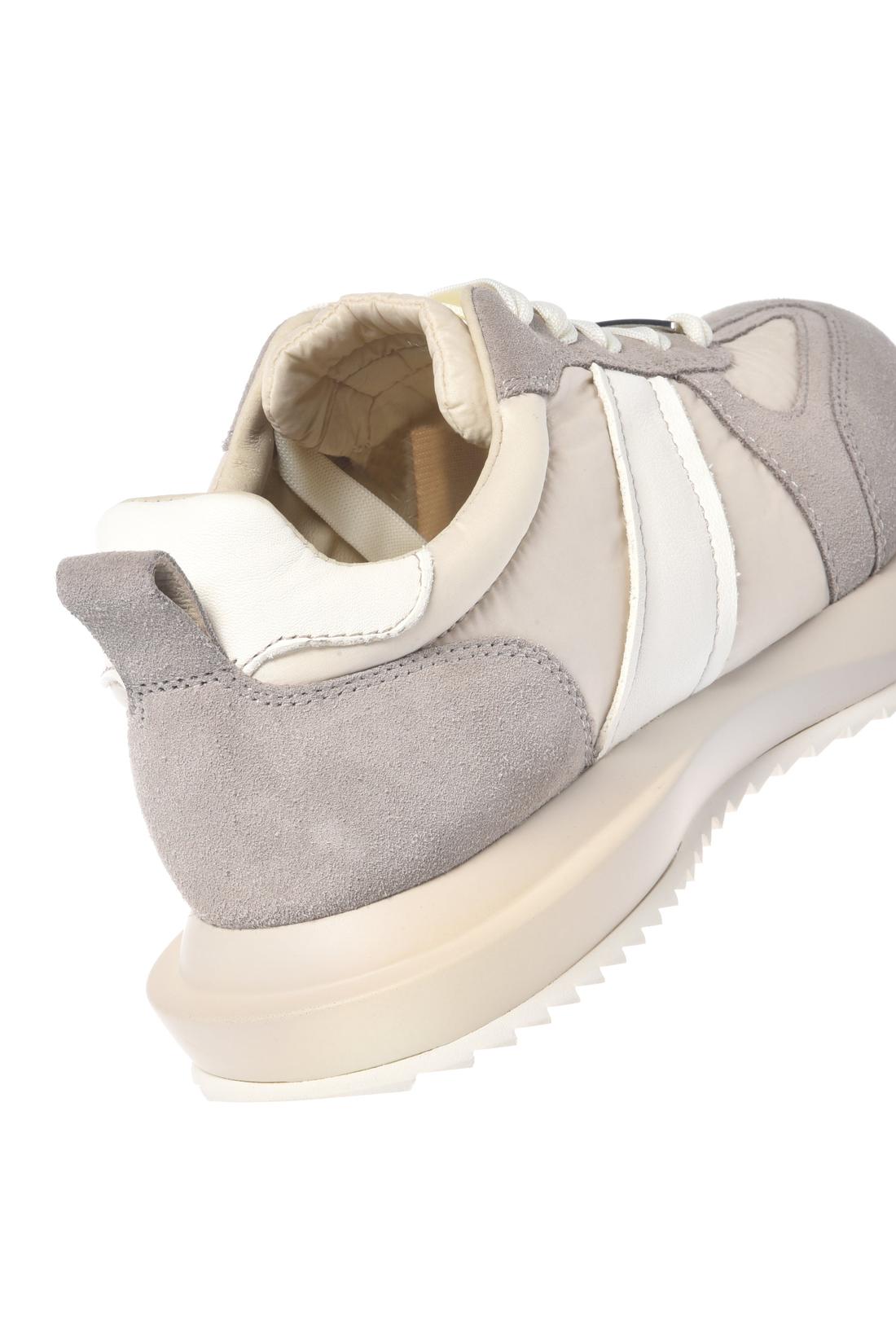 Baldinini-Taupe leather and vanilla nylon sneakers﻿-Sneaker-Black-Deal-Outlet-by-ARCHIVIST