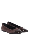 Baldinini-Dark brown patent leather and suede ballerina flats-Flache Schuhe-Black-Deal-Outlet-by-ARCHIVIST