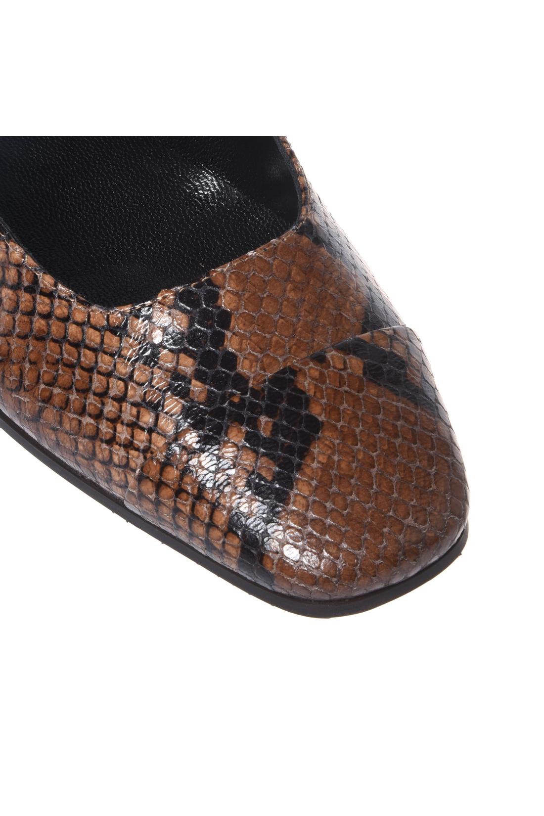 Brown snake print ballerina flats