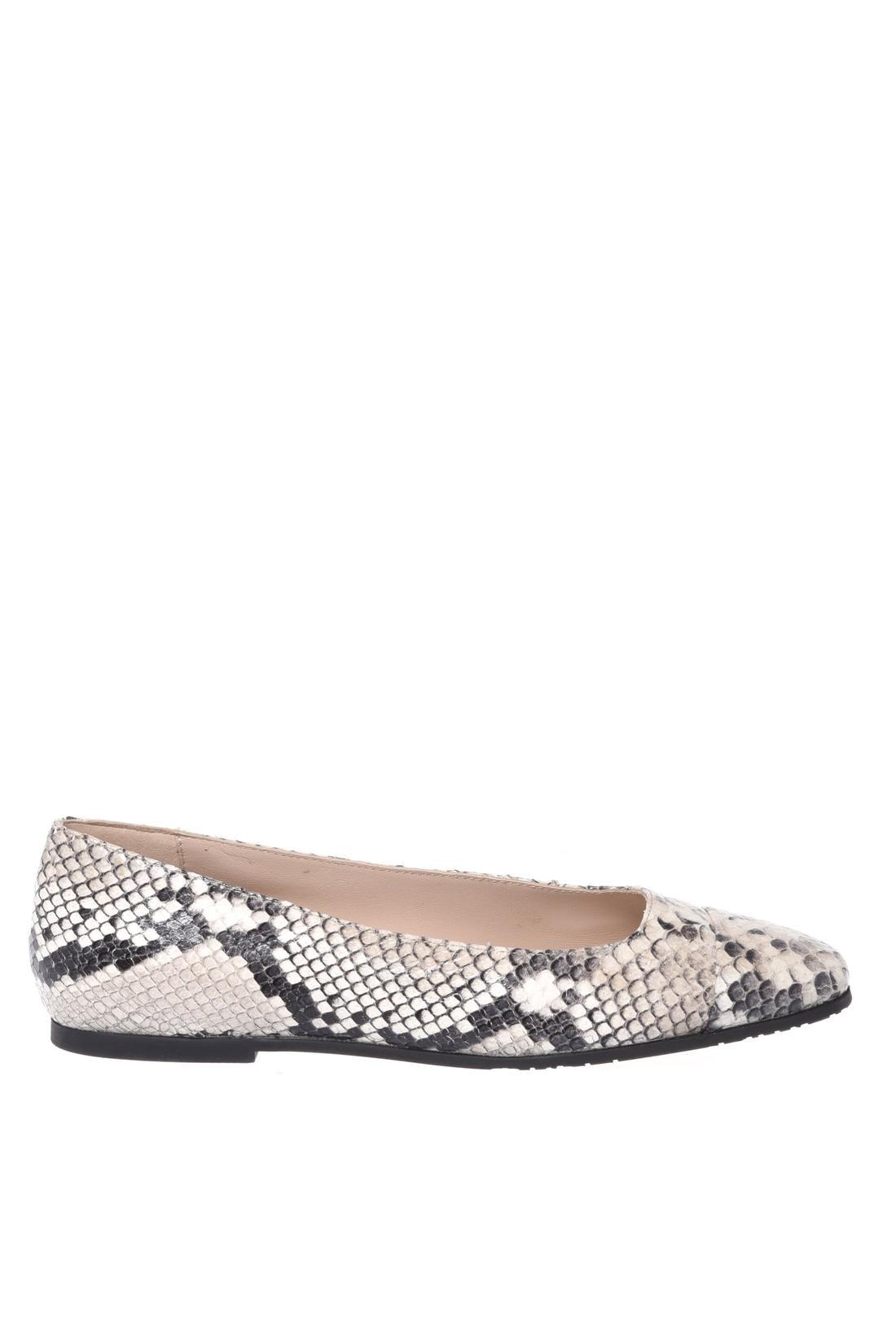 Grey snake print ballerina flats