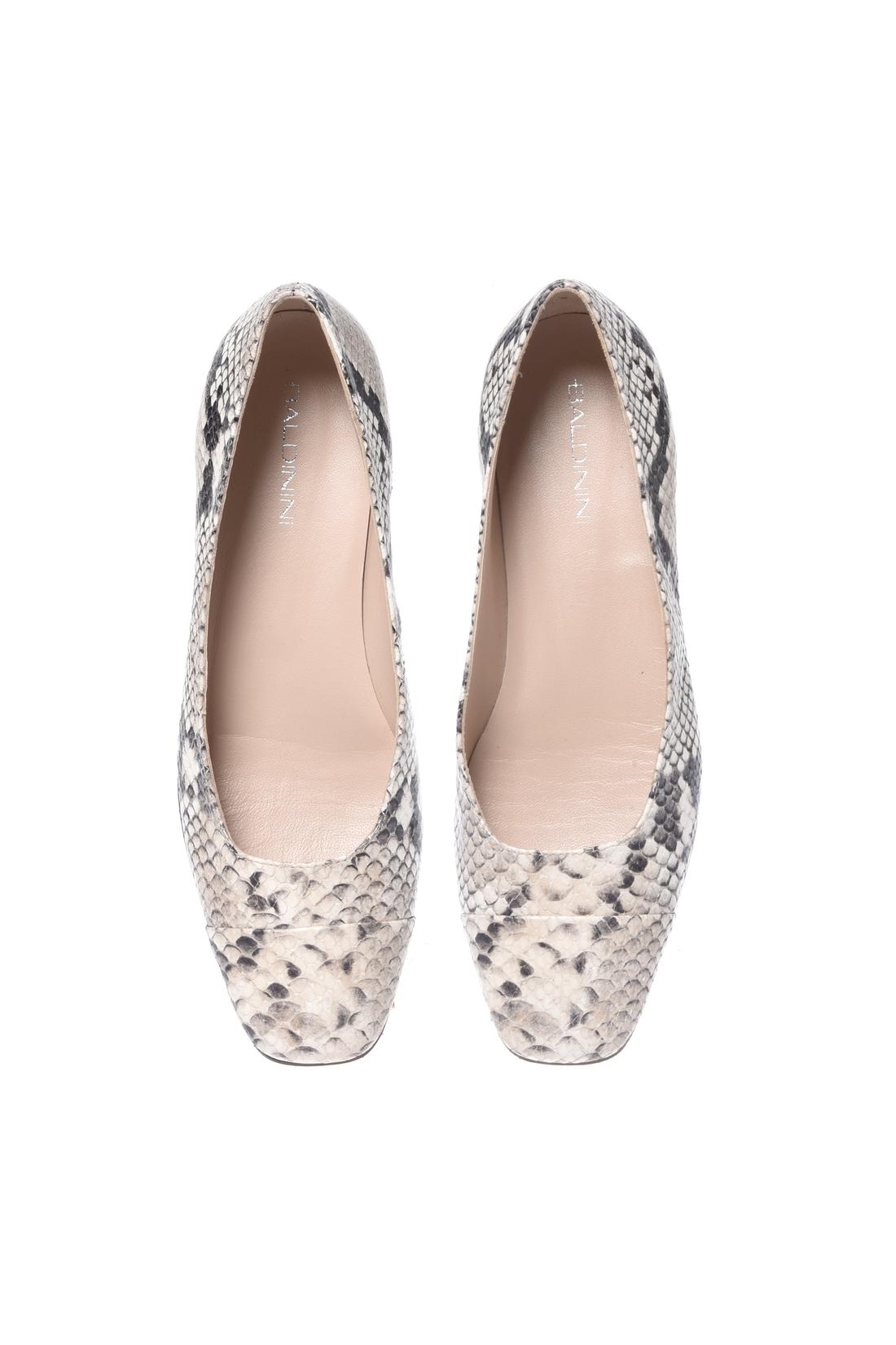 Grey snake print ballerina flats