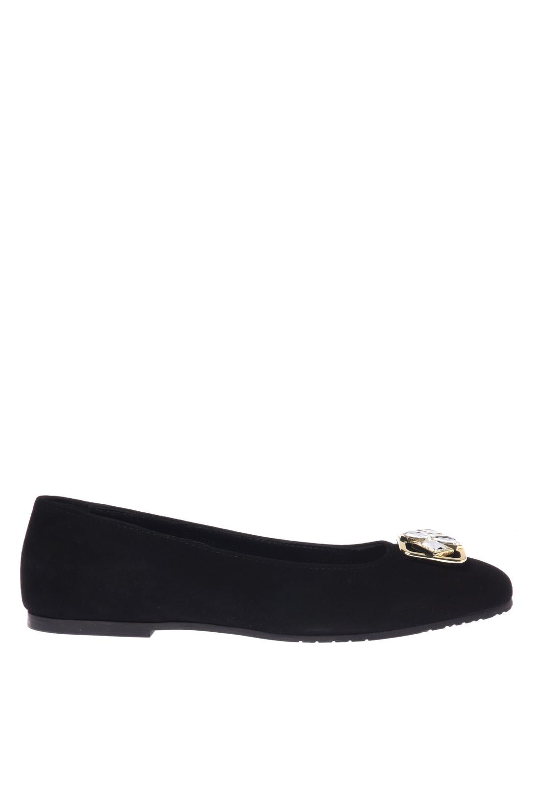 Ballerina pumps in black suede