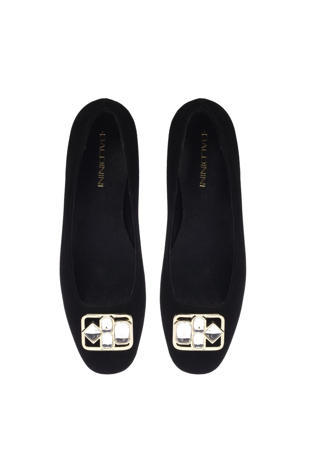 Ballerina pumps in black suede