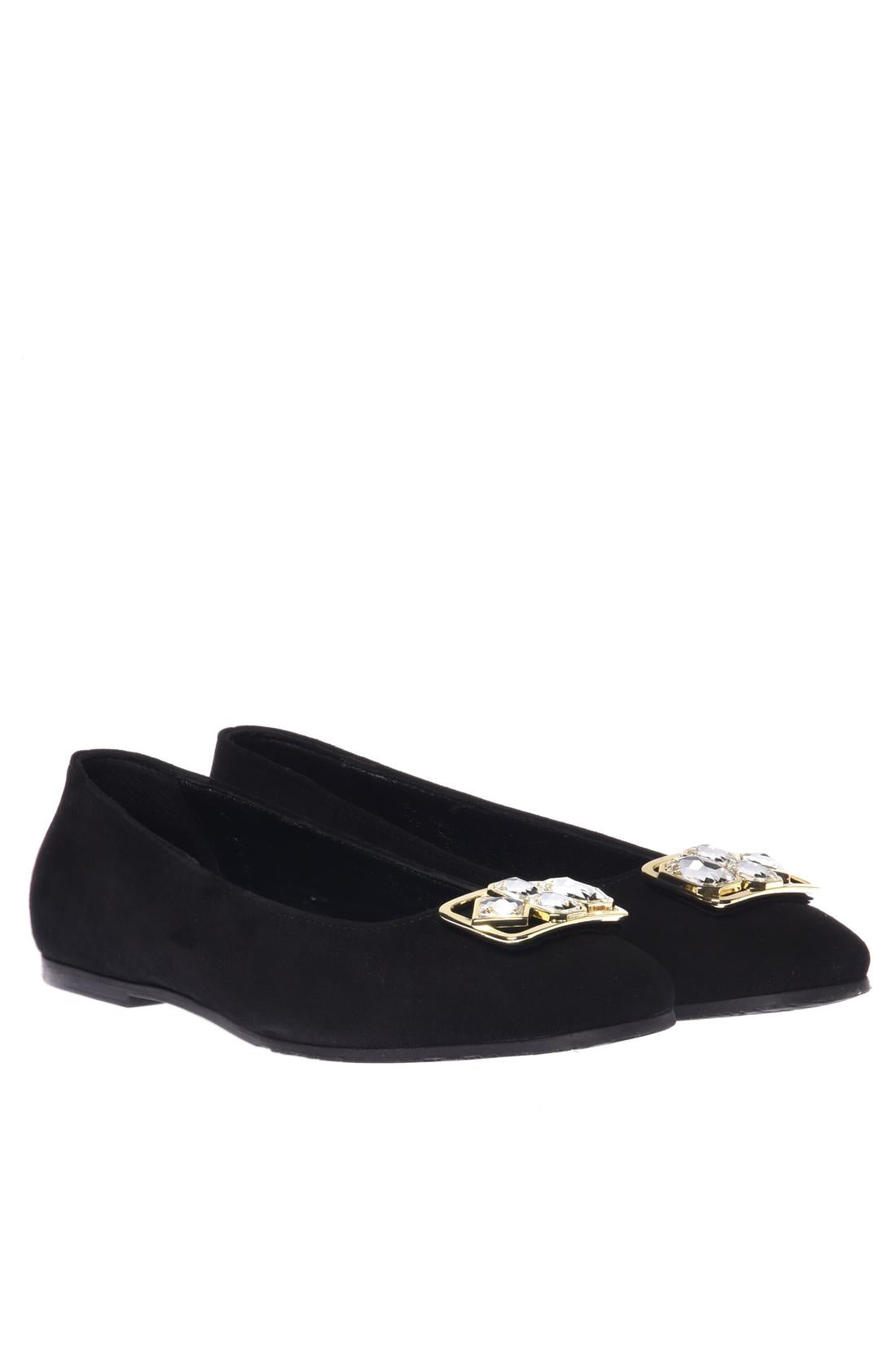Ballerina pumps in black suede