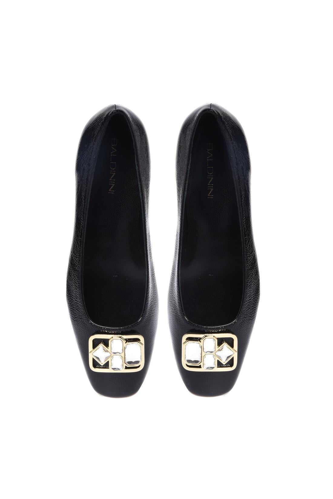 Baldinini-Black Naplak leather ballerina flats-Flache Schuhe-Black-Deal-Outlet-by-ARCHIVIST