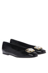 Baldinini-Black Naplak leather ballerina flats-Flache Schuhe-Black-Deal-Outlet-by-ARCHIVIST