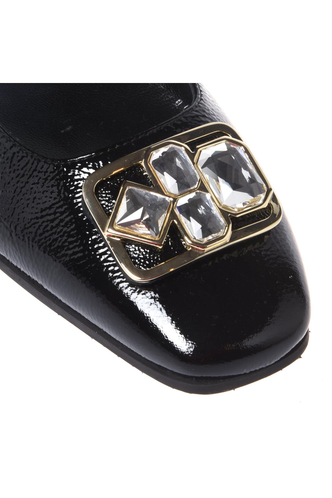 Baldinini-Black Naplak leather ballerina flats-Flache Schuhe-Black-Deal-Outlet-by-ARCHIVIST