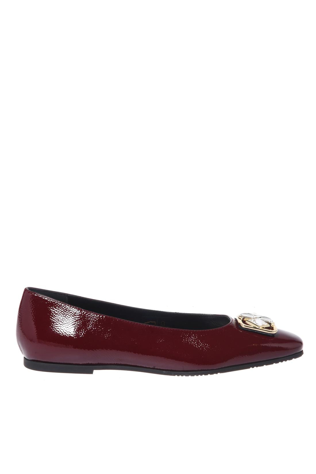 Baldinini-Burgundy Naplak leather ballerina flats-Flache Schuhe-Black-Deal-Outlet-by-ARCHIVIST