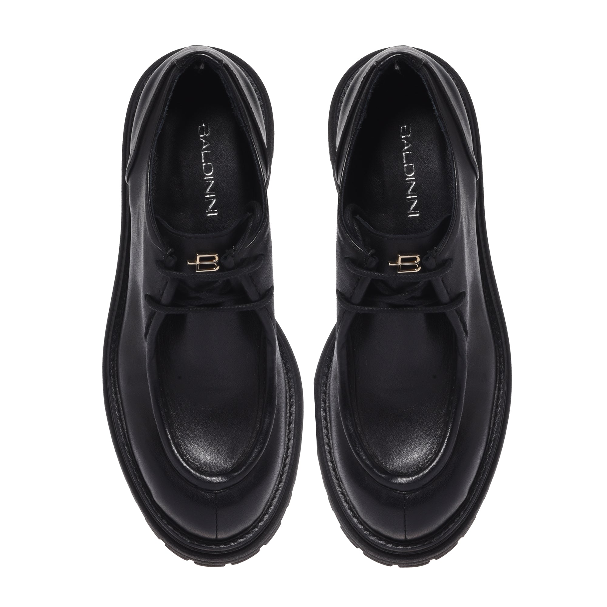 Black leather lace-ups