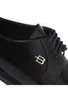 Baldinini-Black brushed leather lace-ups-Flache Schuhe-Black-Deal-Outlet-by-ARCHIVIST