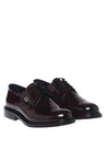 Baldinini-Burgundy brushed leather lace-ups-Flache Schuhe-Black-Deal-Outlet-by-ARCHIVIST
