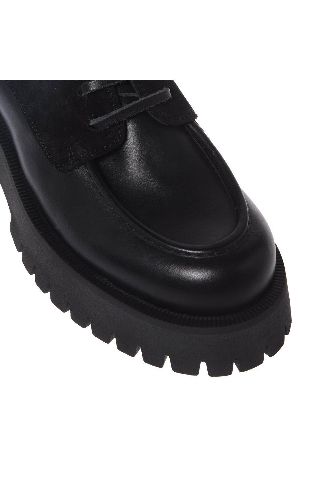 Baldinini-Black leather lace-ups-Flache Schuhe-Black-Deal-Outlet-by-ARCHIVIST