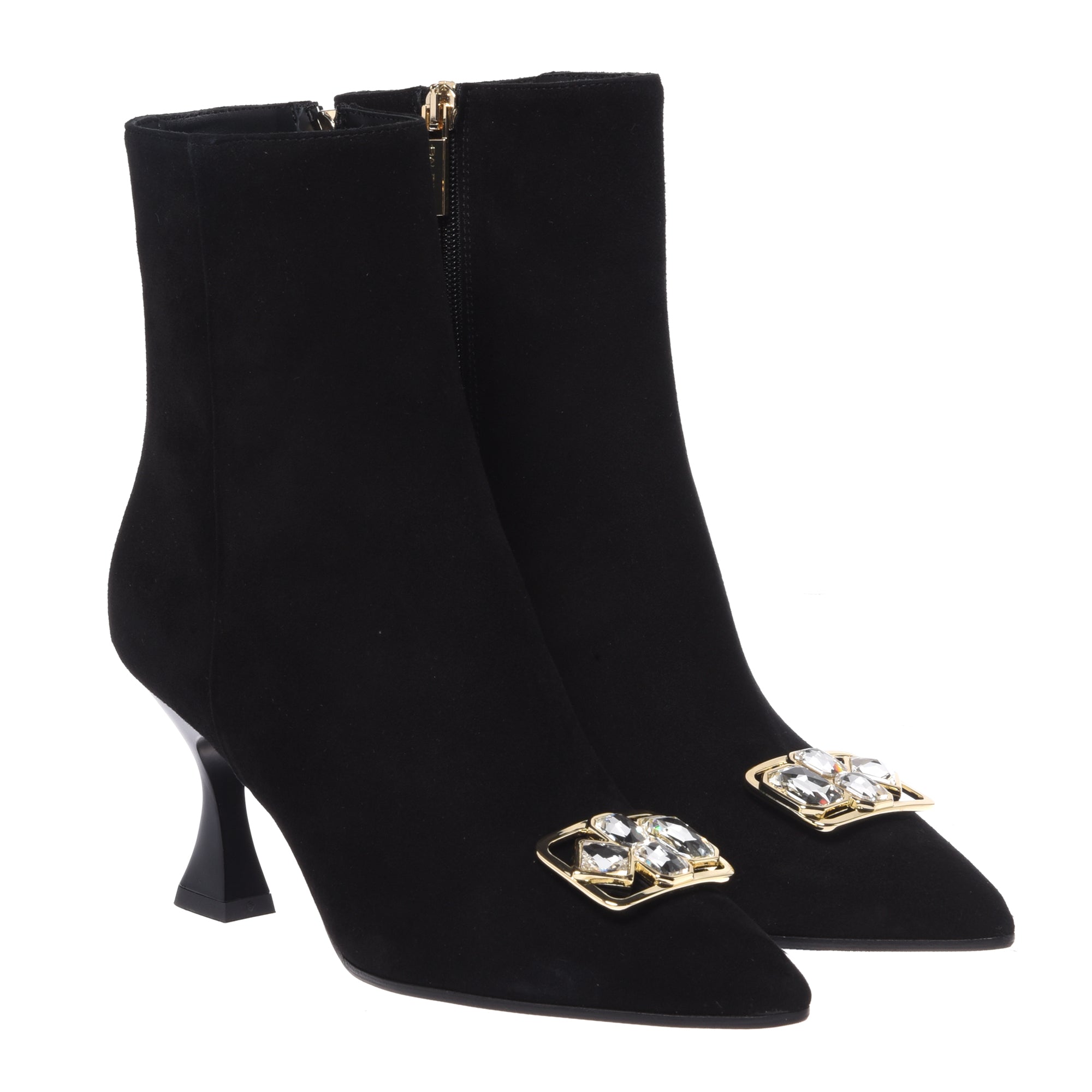 Black suede ankle boots