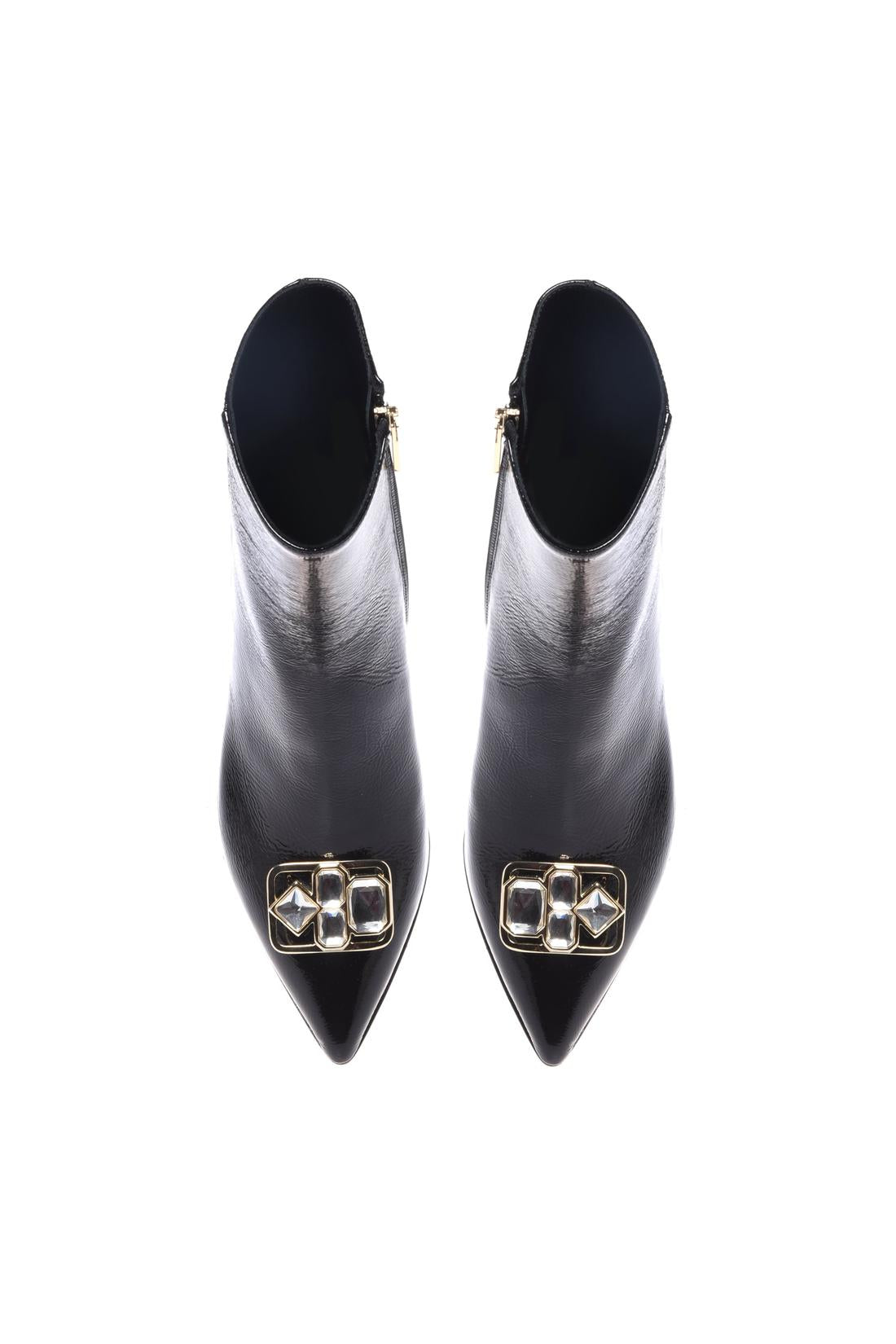 Black Naplak leather ankle boots