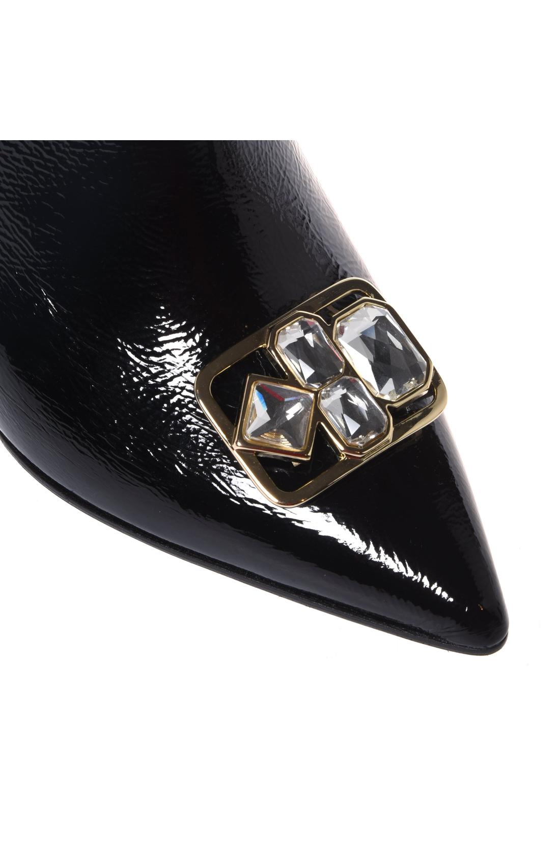 Black Naplak leather ankle boots