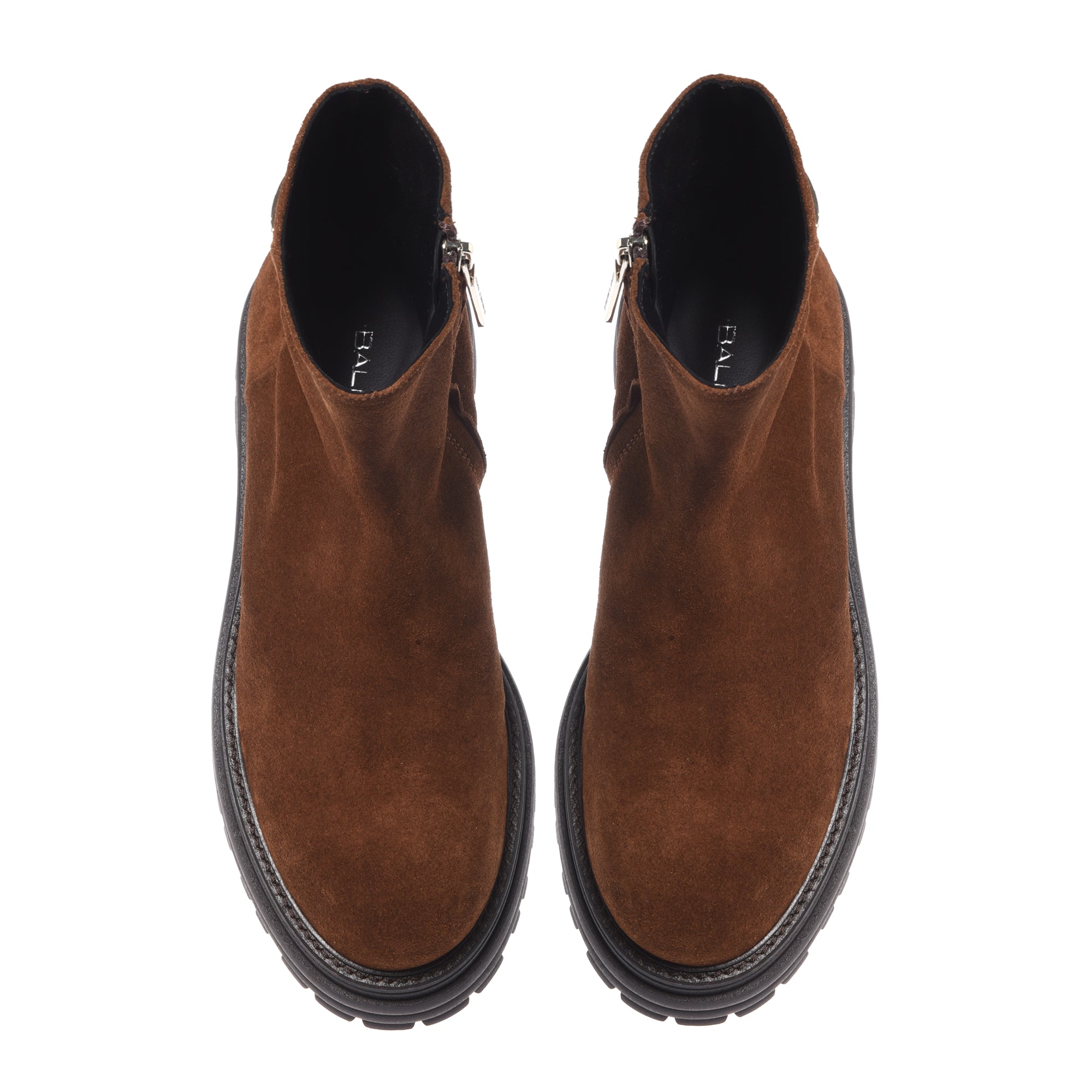 Brown suede leather ankle boots