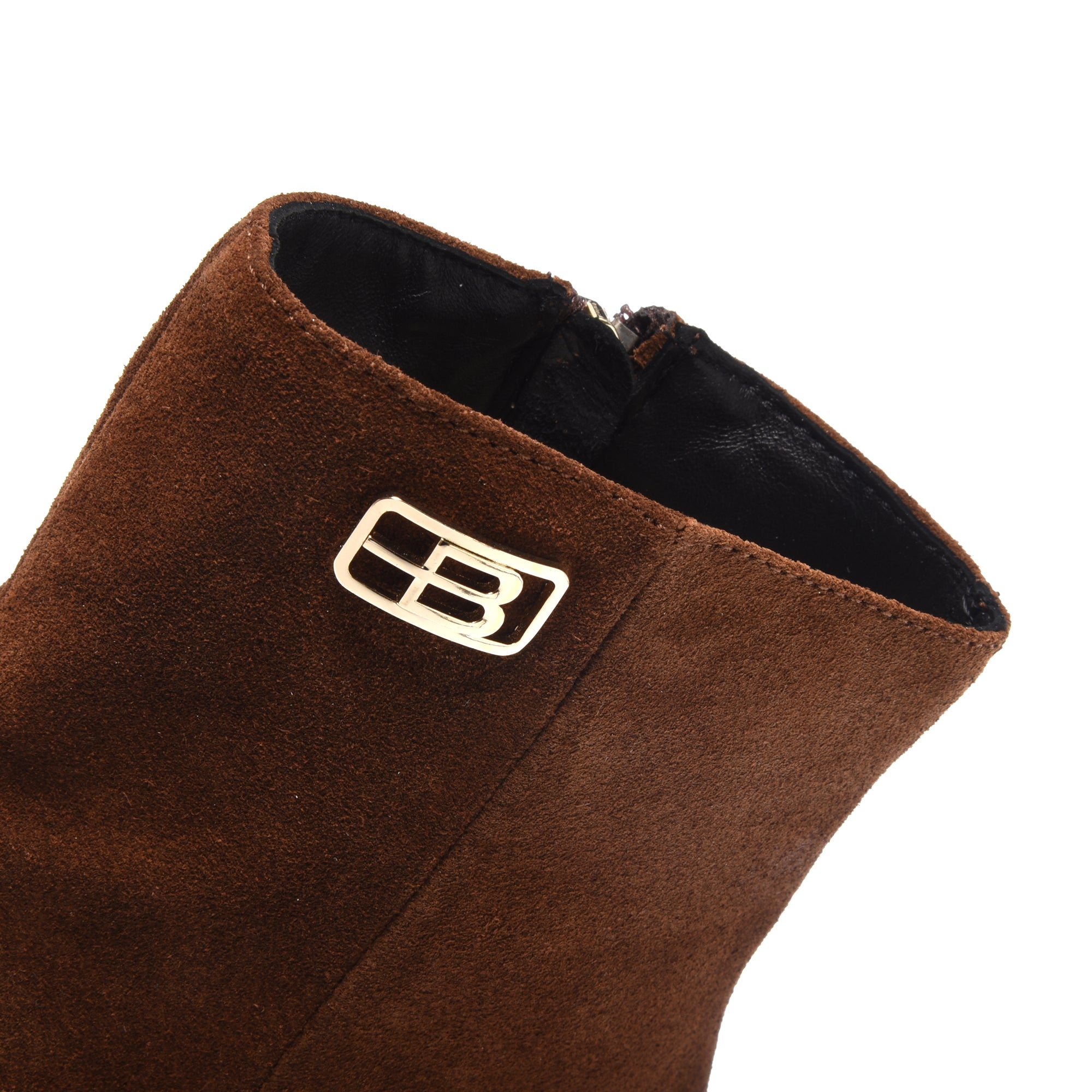 Brown suede leather ankle boots