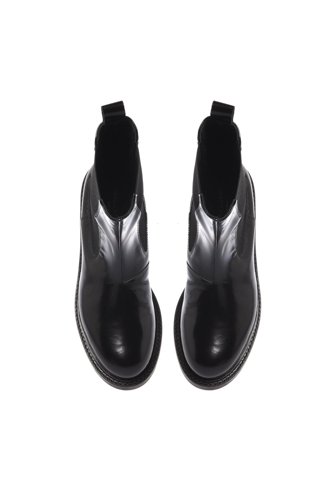 Baldinini-Black brushed leather ankle boots-Stiefel & Stiefeletten-Black-Deal-Outlet-by-ARCHIVIST