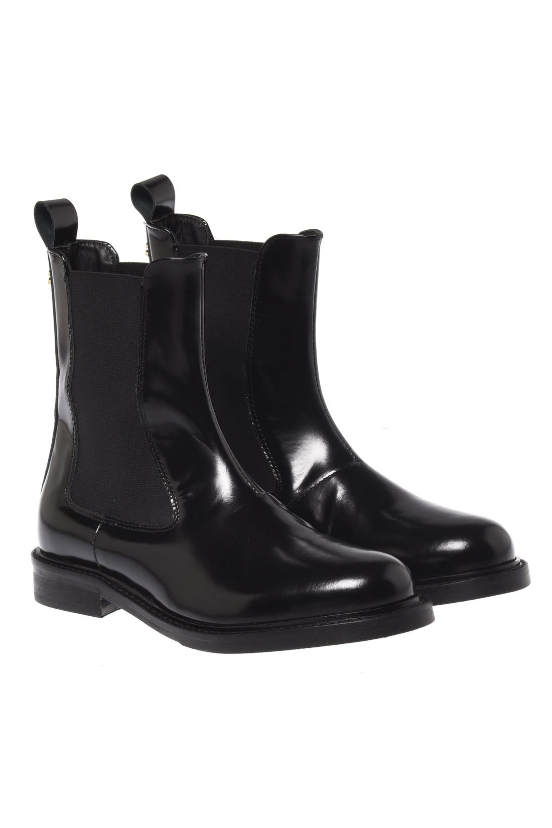 Baldinini-Black brushed leather ankle boots-Stiefel & Stiefeletten-Black-Deal-Outlet-by-ARCHIVIST