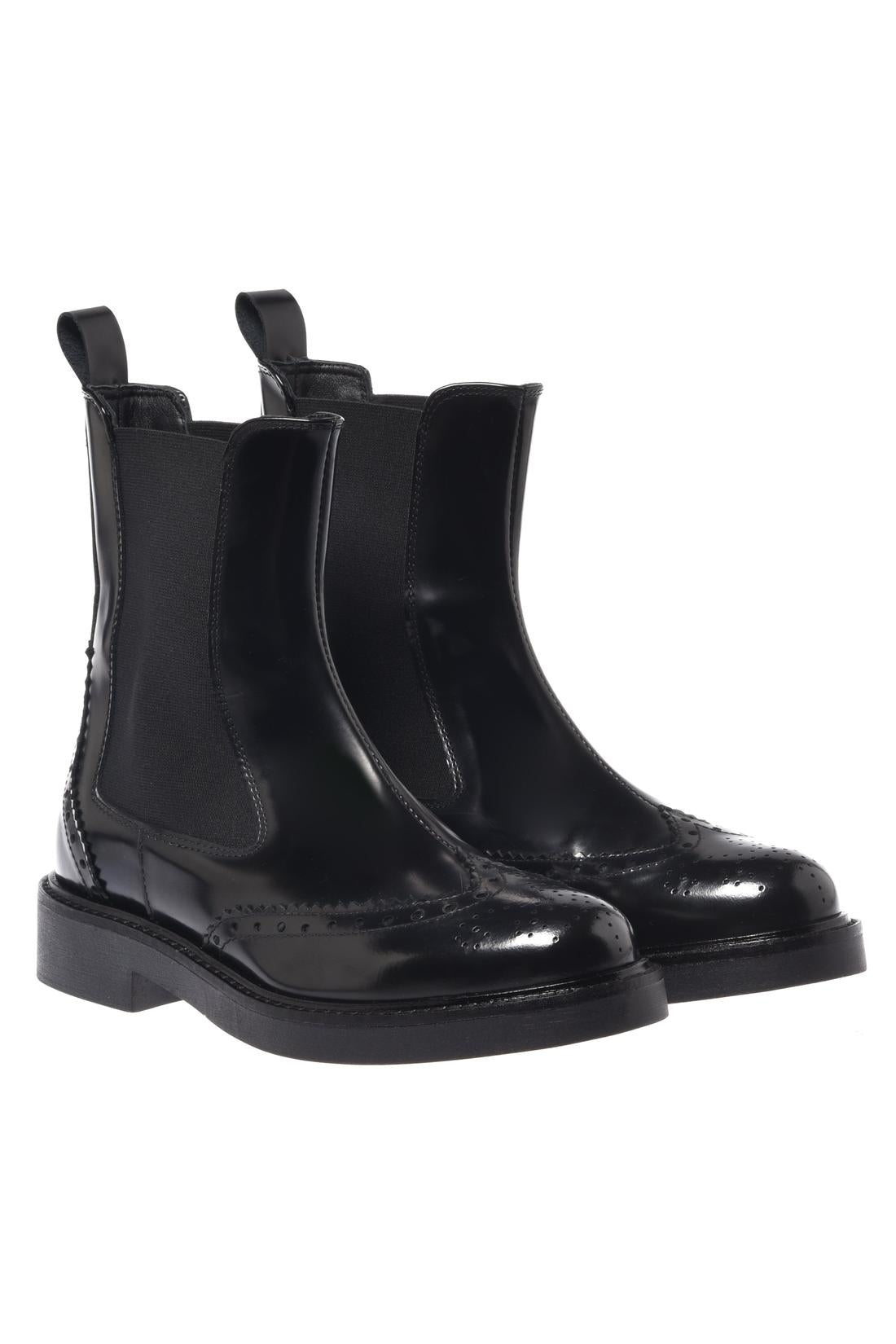 Baldinini-Black brushed leather ankle boots-Stiefel & Stiefeletten-Black-Deal-Outlet-by-ARCHIVIST