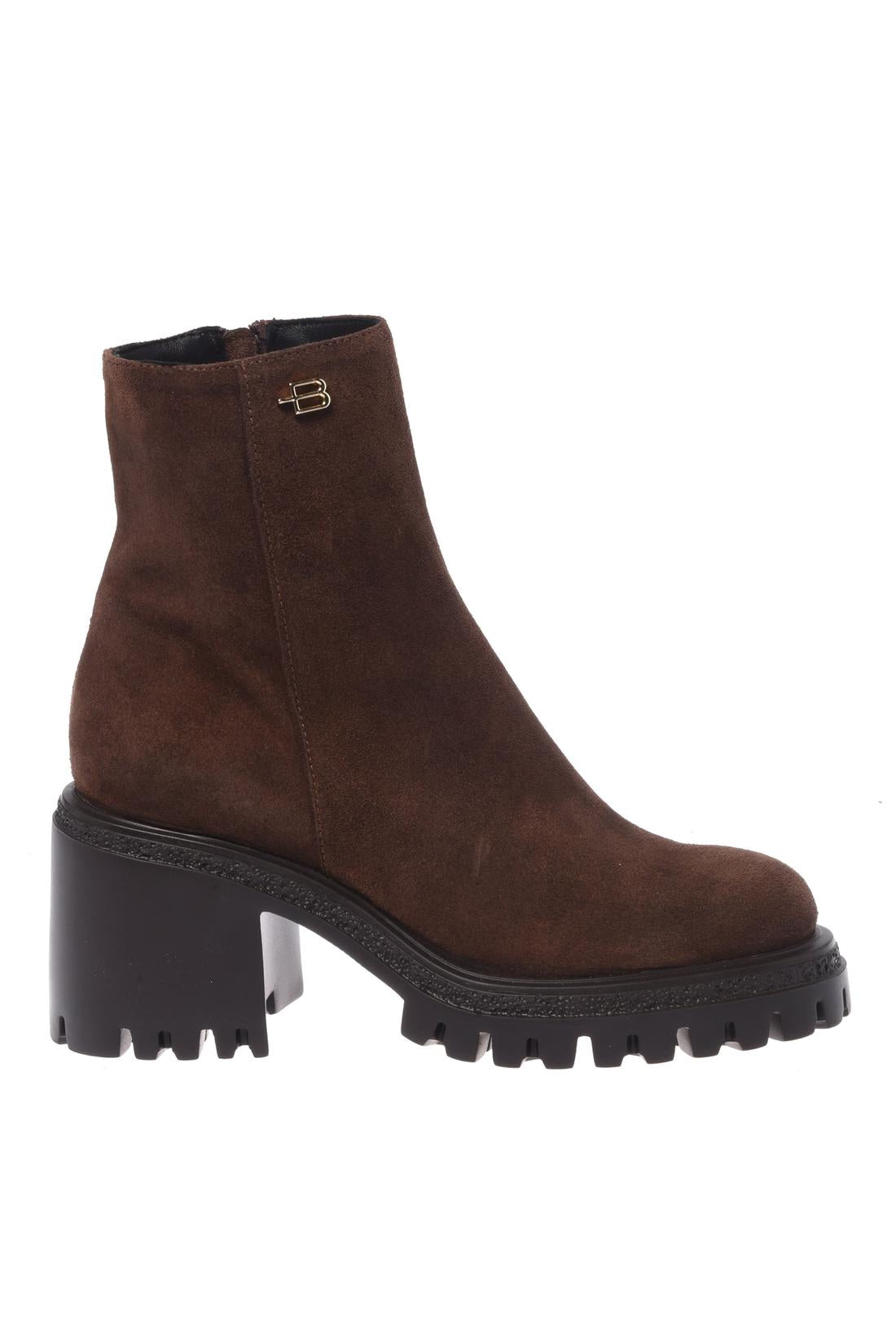 Baldinini-Dark brown suede leather ankle boots-Stiefel & Stiefeletten-Black-Deal-Outlet-by-ARCHIVIST