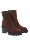 Baldinini-Dark brown suede leather ankle boots-Stiefel & Stiefeletten-Black-Deal-Outlet-by-ARCHIVIST