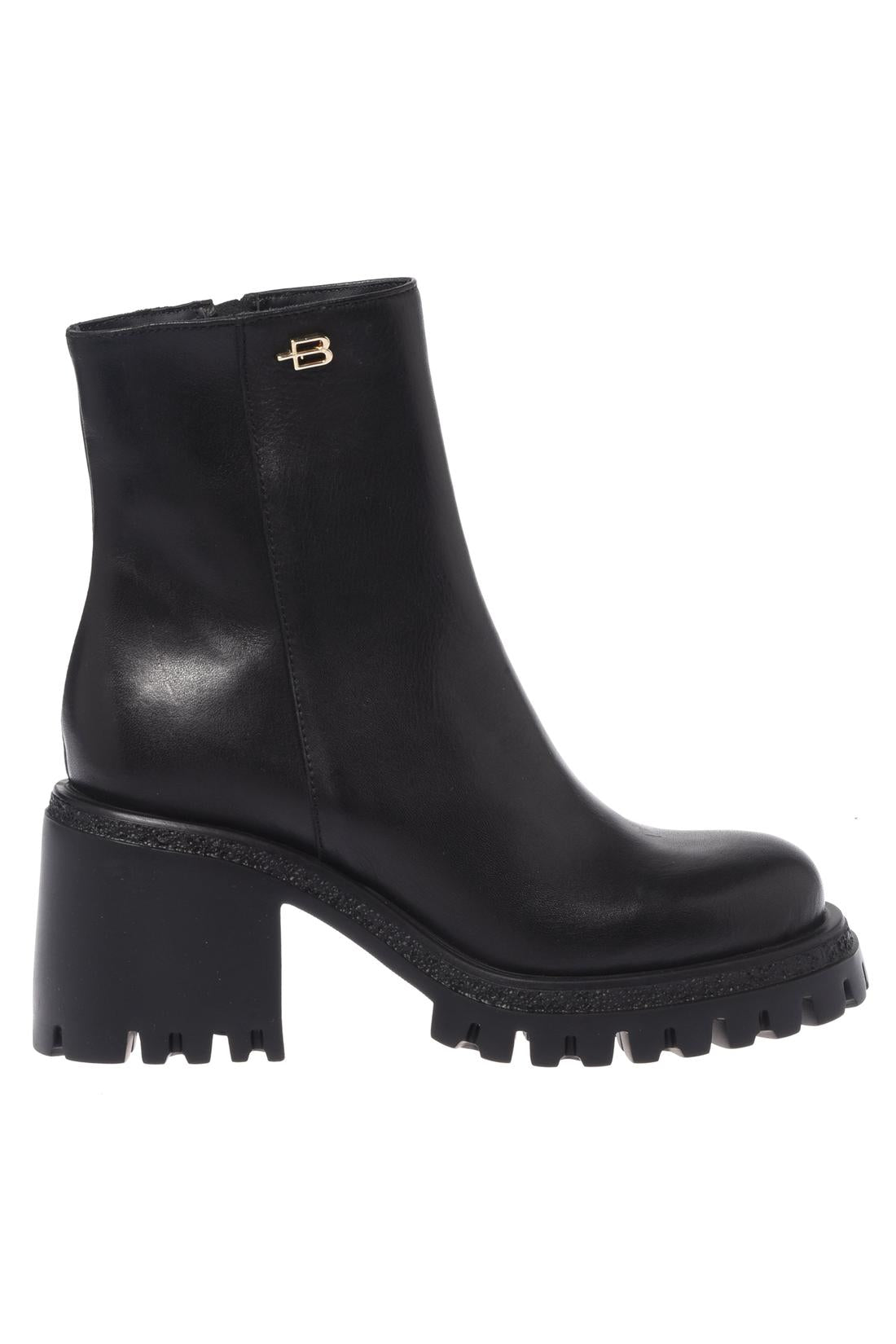 Baldinini-Black leather ankle boots-Stiefel & Stiefeletten-Black-Deal-Outlet-by-ARCHIVIST