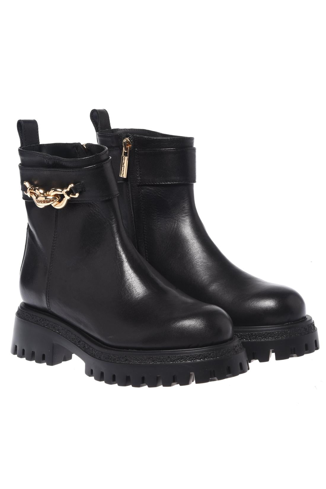 Baldinini-Black leather ankle boots-Stiefel & Stiefeletten-Black-Deal-Outlet-by-ARCHIVIST