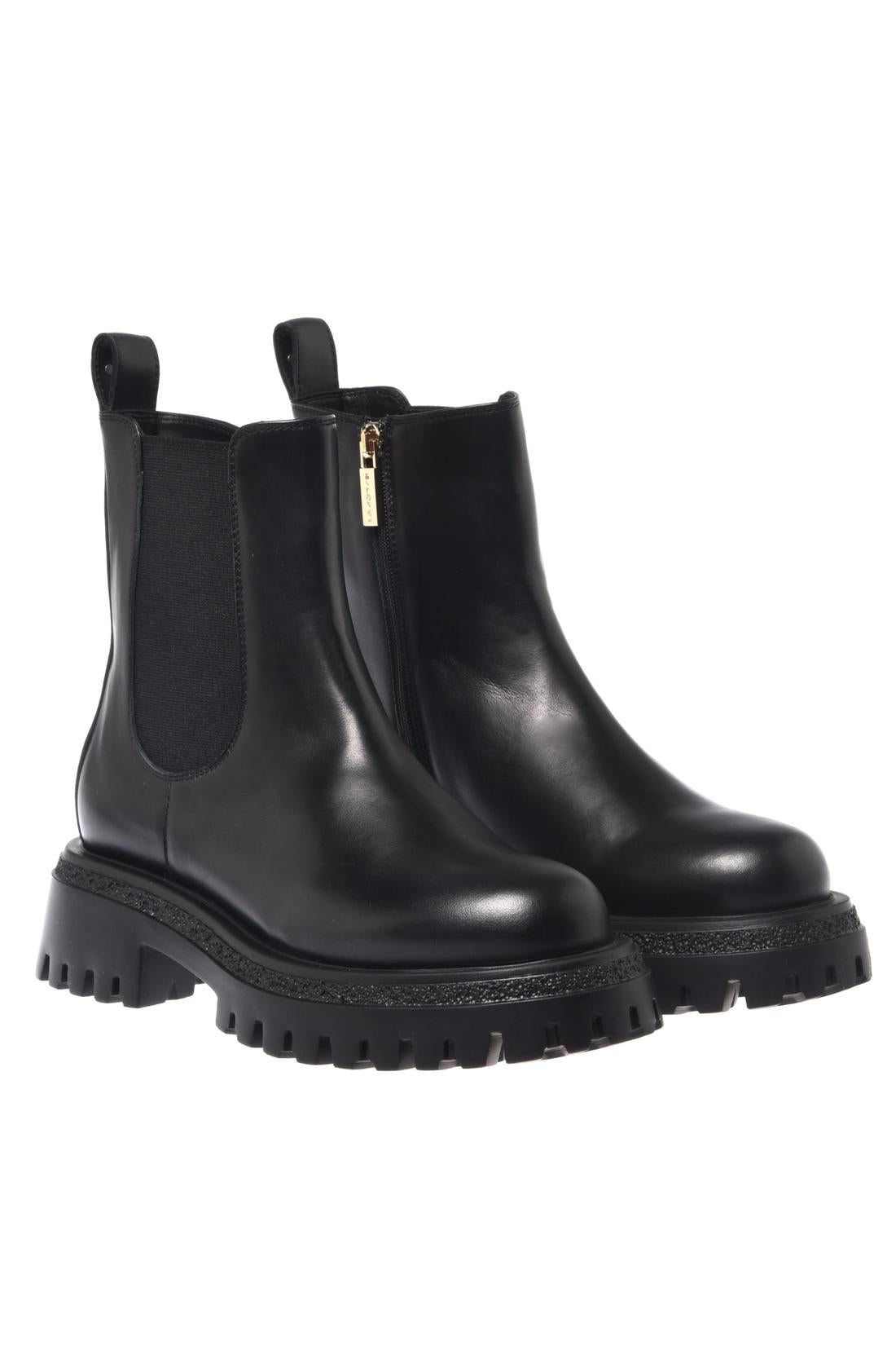 Baldinini-Ankle boots in black leather-Stiefel & Stiefeletten-Black-Deal-Outlet-by-ARCHIVIST