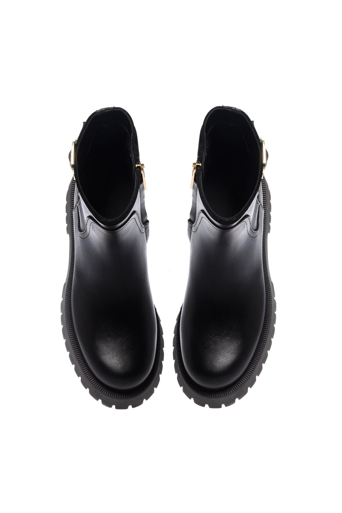 Baldinini-Black leather ankle boots-Stiefel & Stiefeletten-Black-Deal-Outlet-by-ARCHIVIST