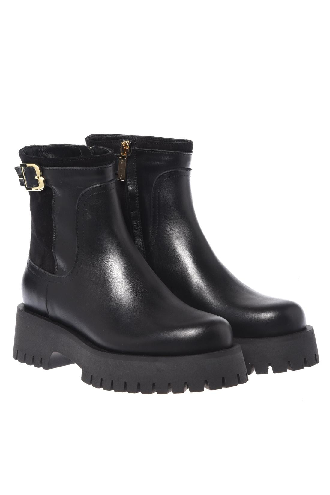 Baldinini-Black leather ankle boots-Stiefel & Stiefeletten-Black-Deal-Outlet-by-ARCHIVIST