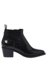 Baldinini-Black leather cowboy ankle boots-Stiefel & Stiefeletten-Black-Deal-Outlet-by-ARCHIVIST