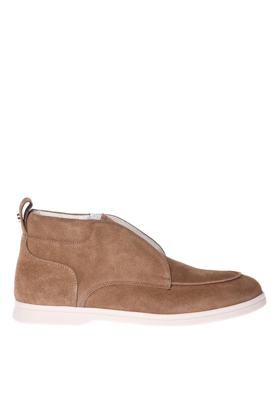 Beige suede ankle boot