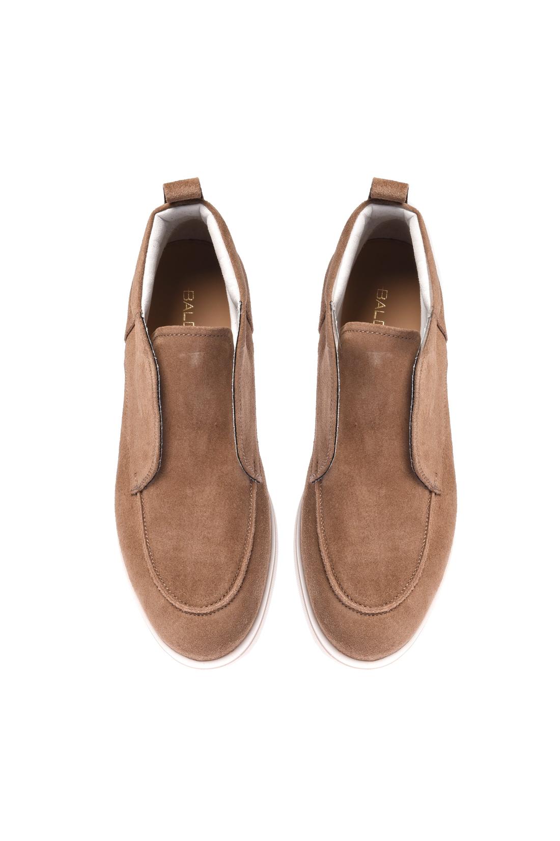 Beige suede ankle boot