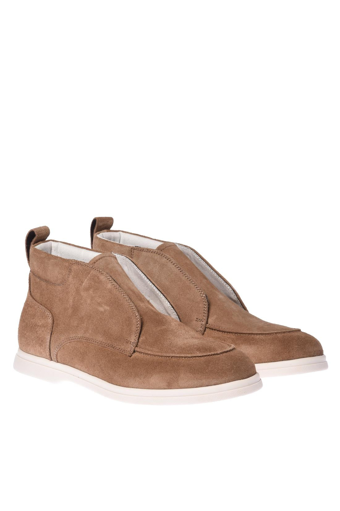 Beige suede ankle boot