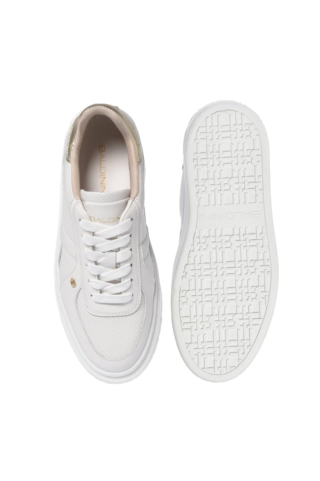 White perforated leather sneaker