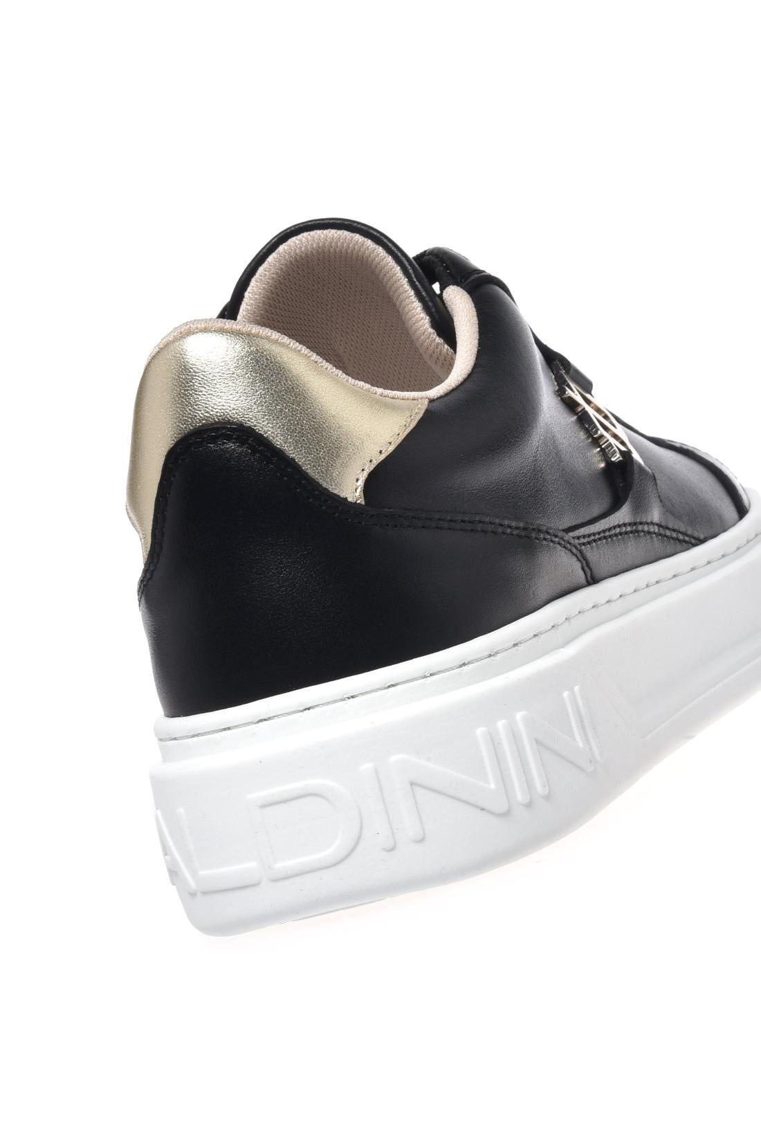 Black leather sneaker