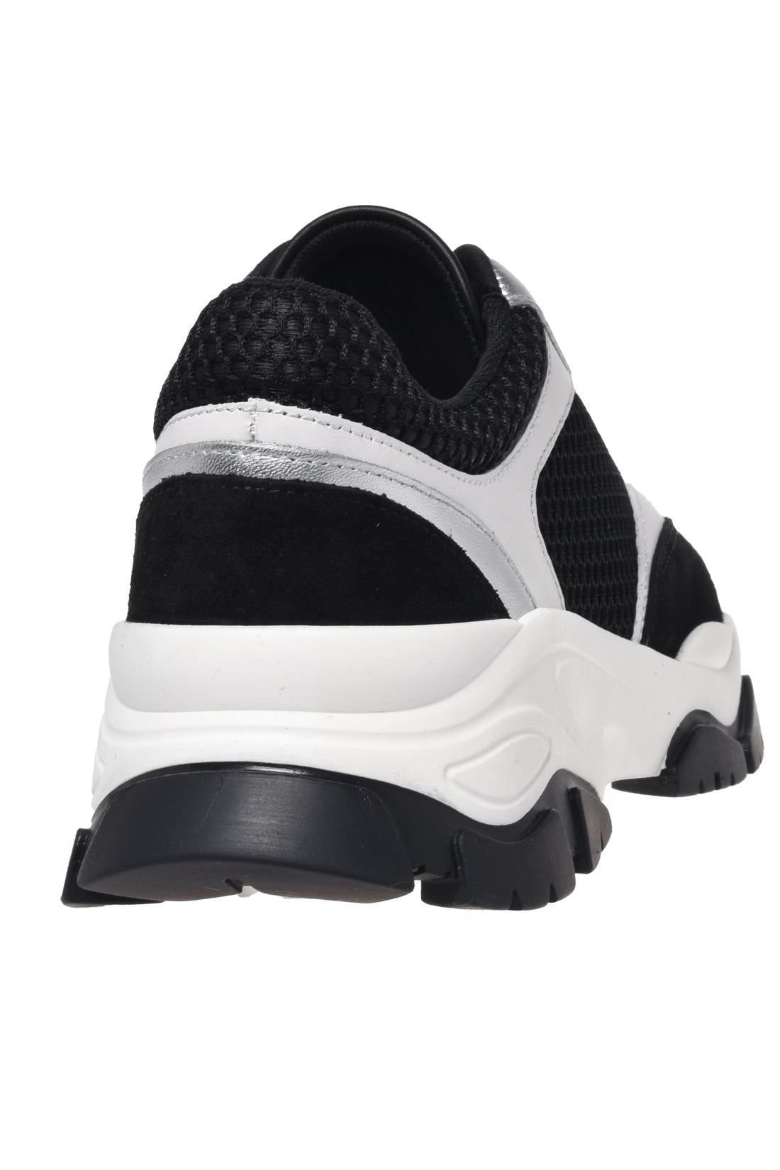 Black suede and mesh sneaker