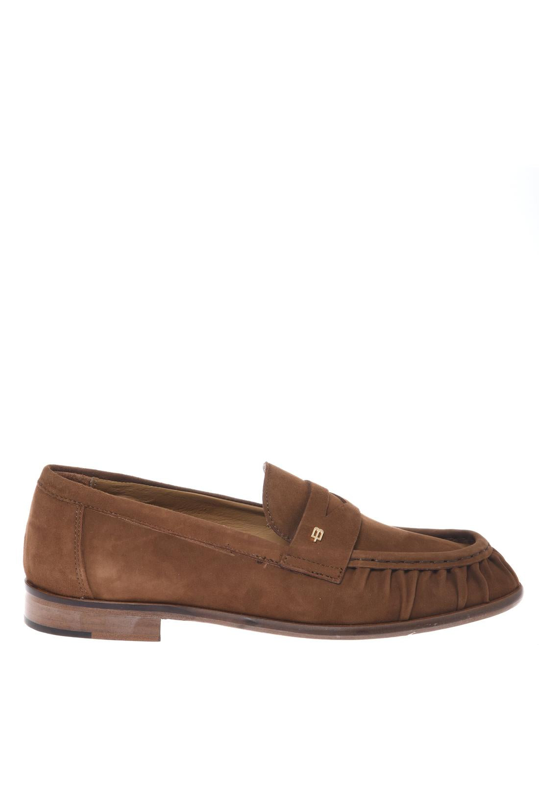 Brown suede loafer