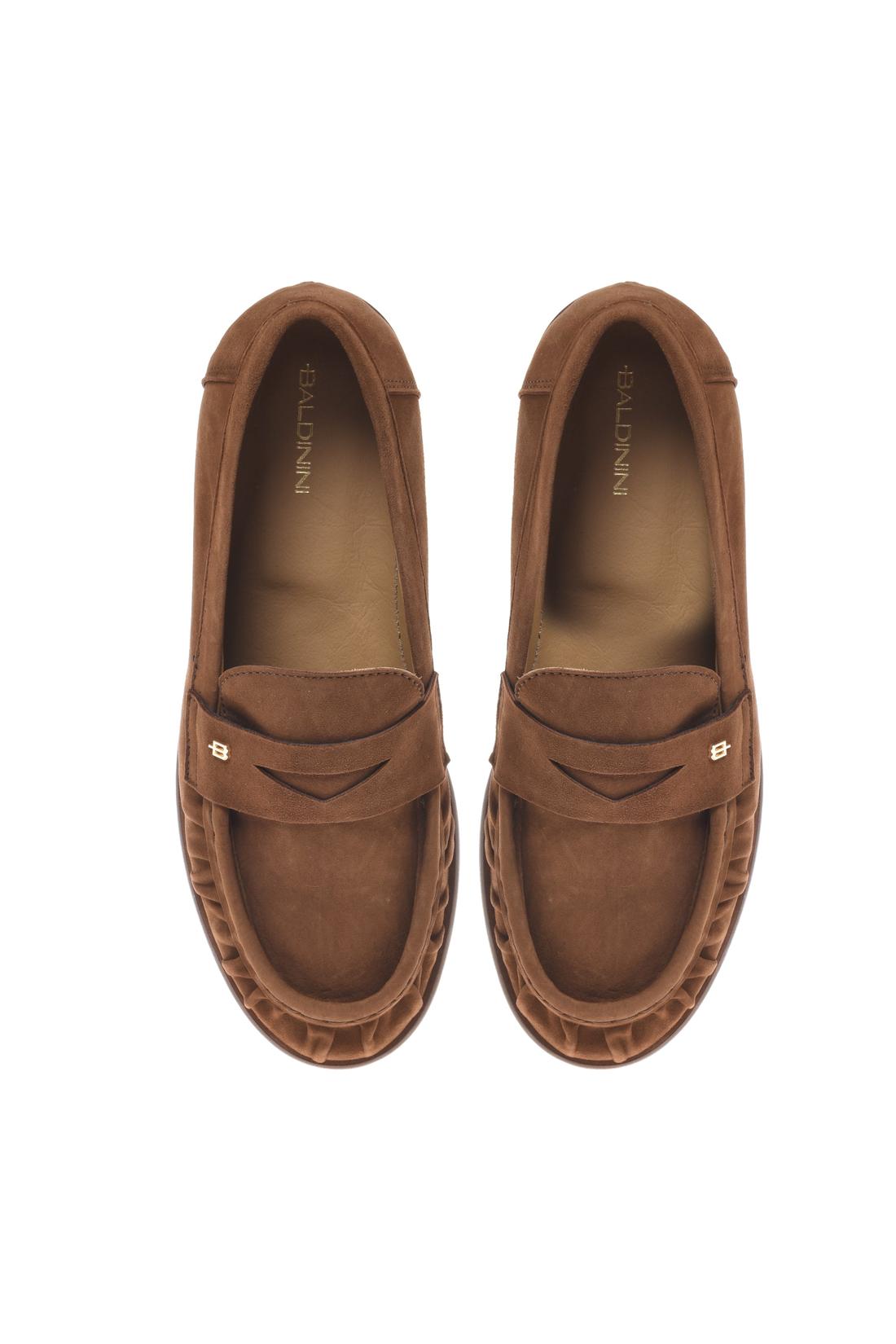 Brown suede loafer