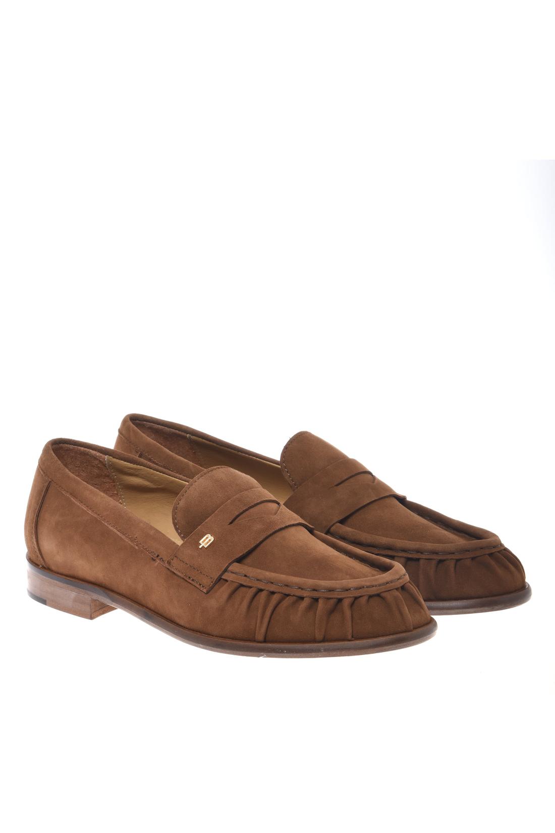 Brown suede loafer