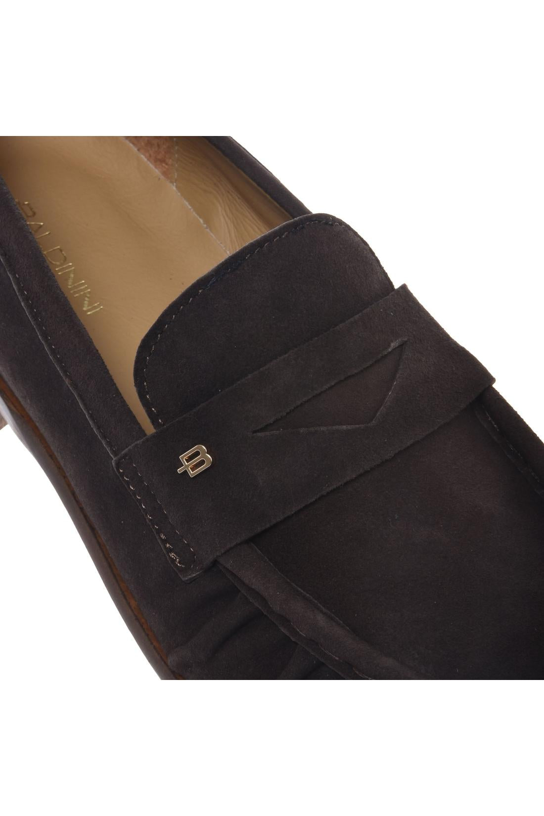 Dark brown suede loafers