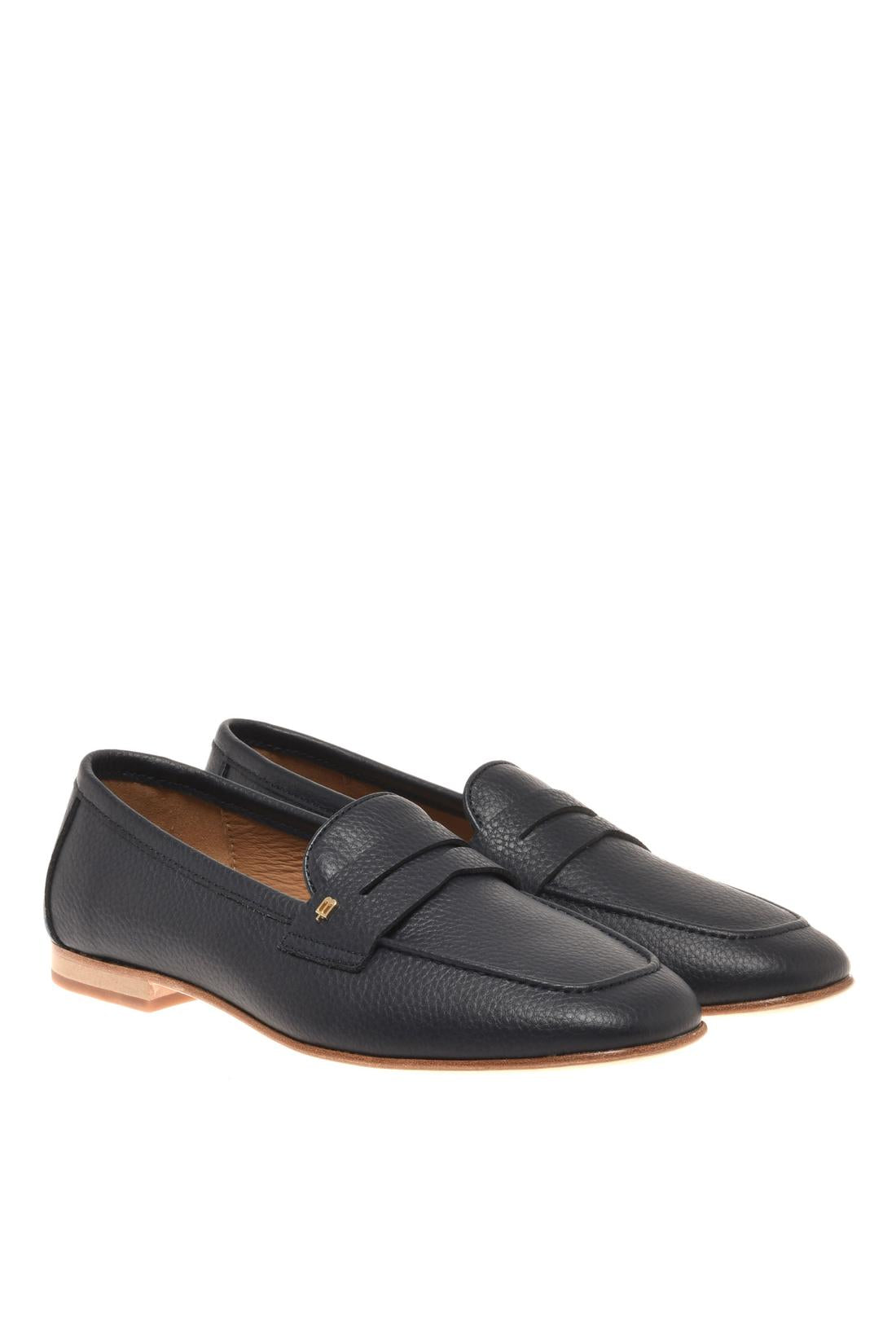 Loafer in tumbled leather blue