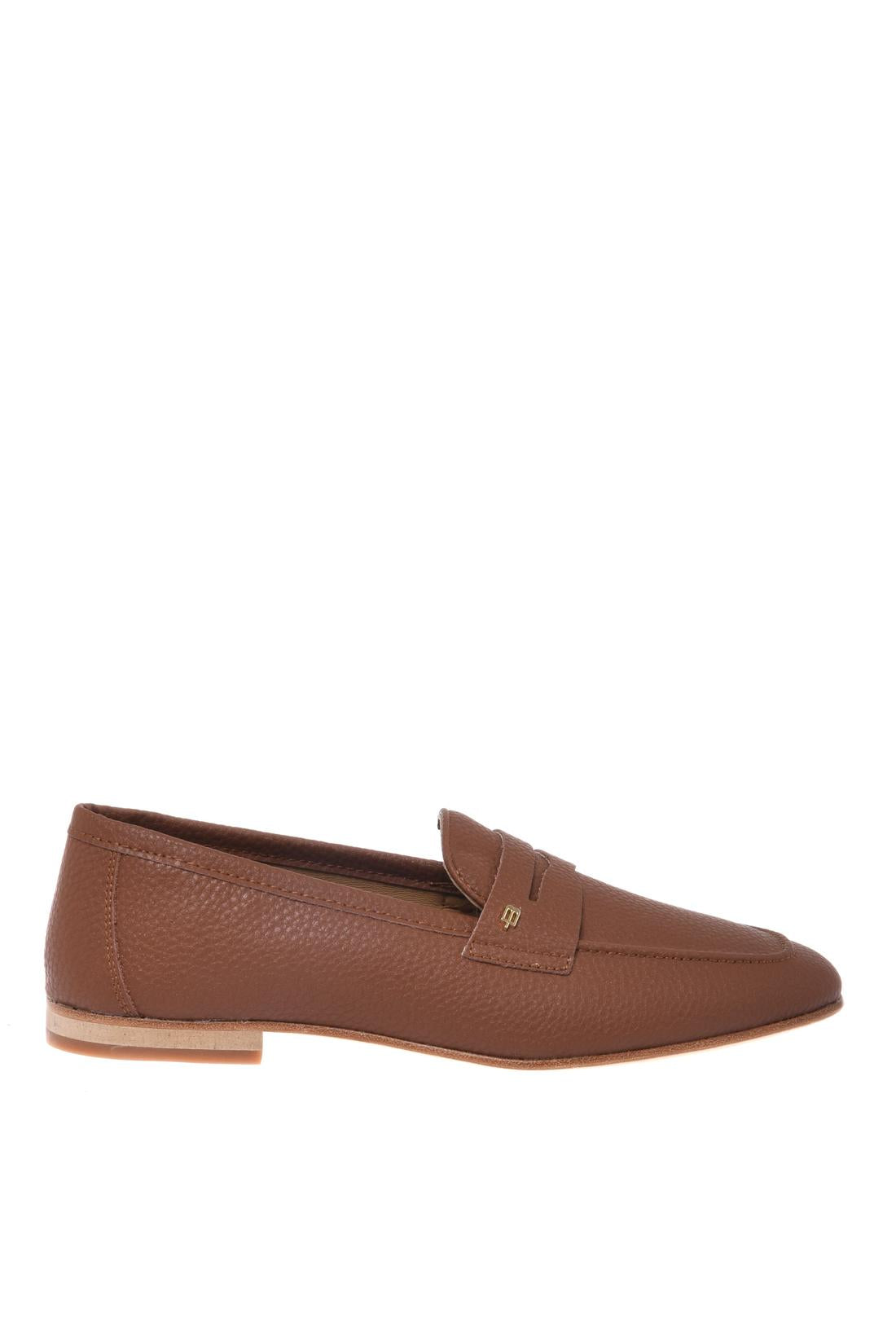 Brown grained leather loafer-Baldinini-OUTLET-35-CUOIO-ARCHIVIST-ARCHIVE-SALE