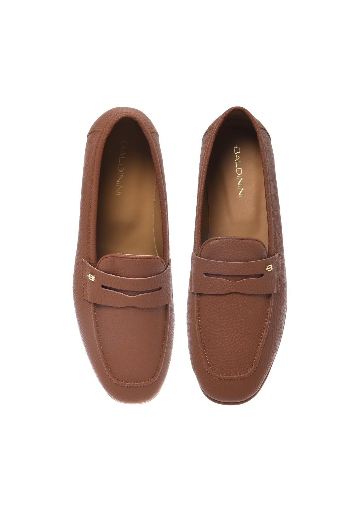 Brown grained leather loafer-Baldinini-OUTLET-ARCHIVIST-ARCHIVE-SALE