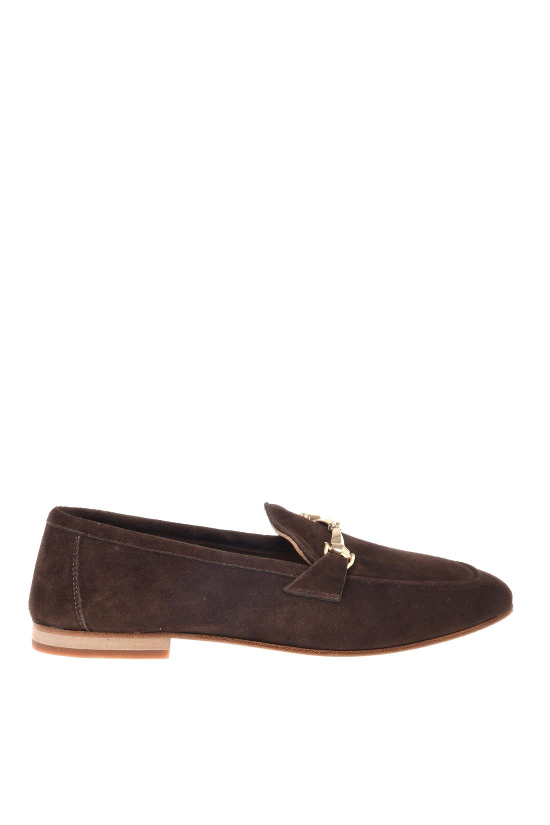Dark brown suede loafer