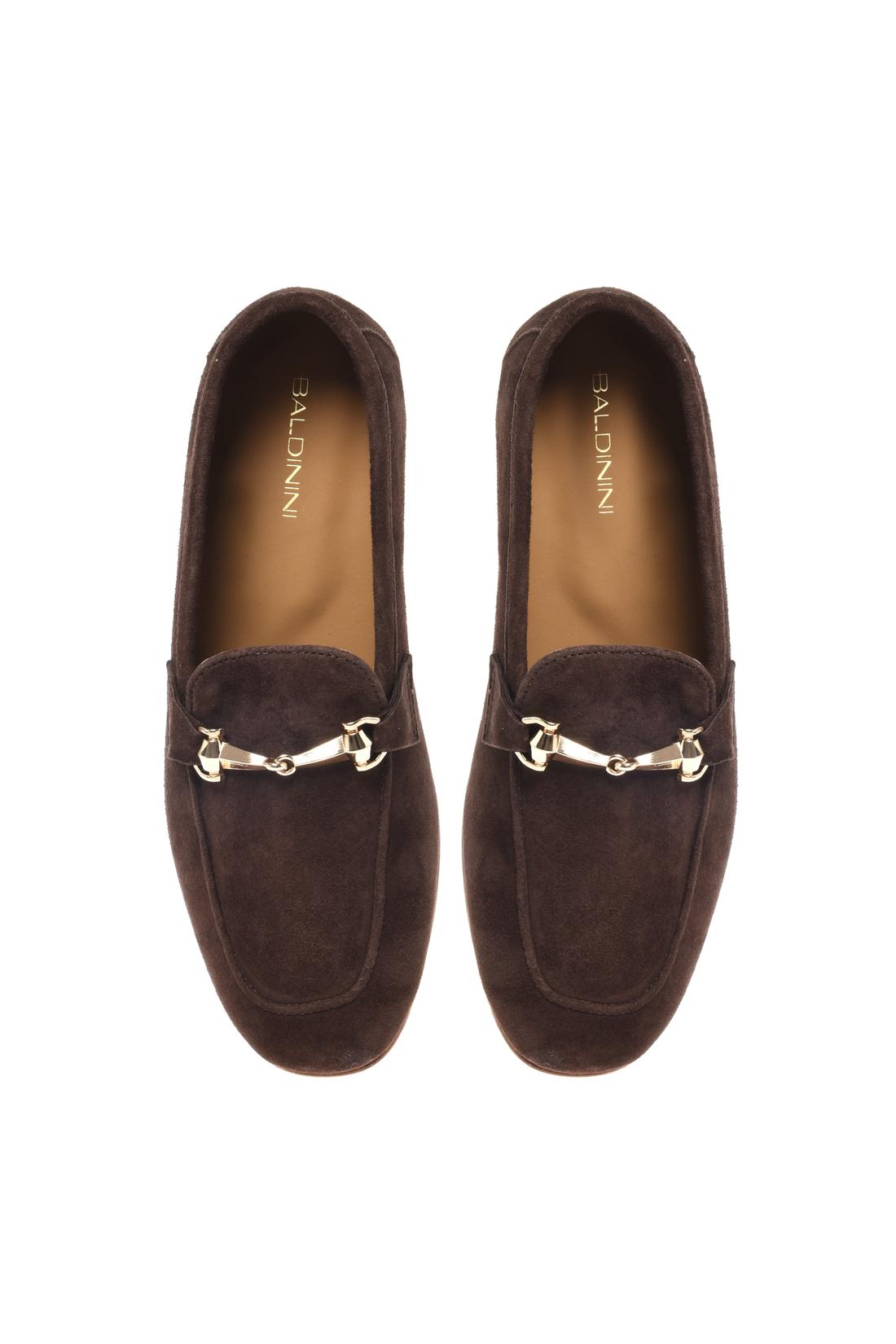 Dark brown suede loafer